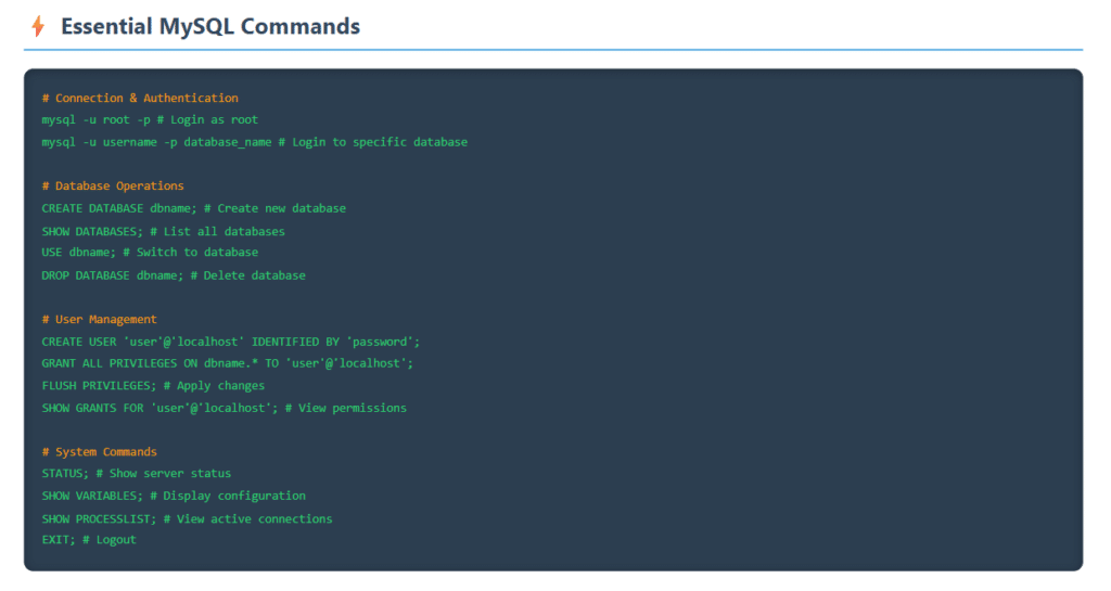 MySQL Command