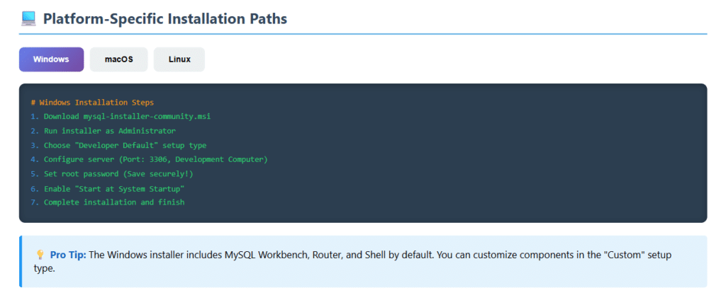 MySQL installation in windows