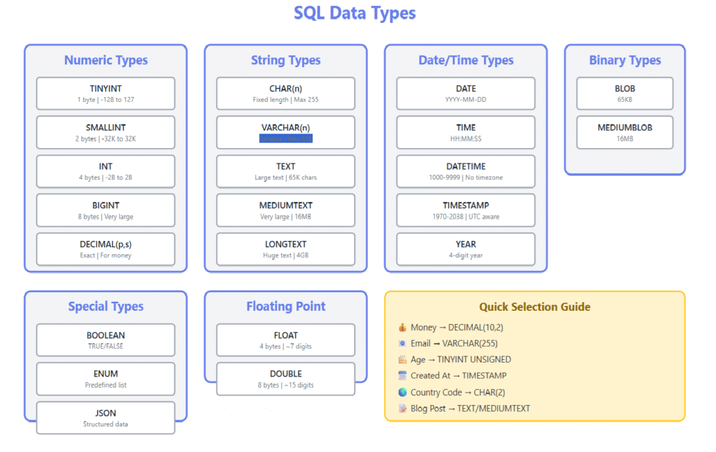 sql data types